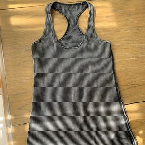 Black and Gray Lulu Striped Top